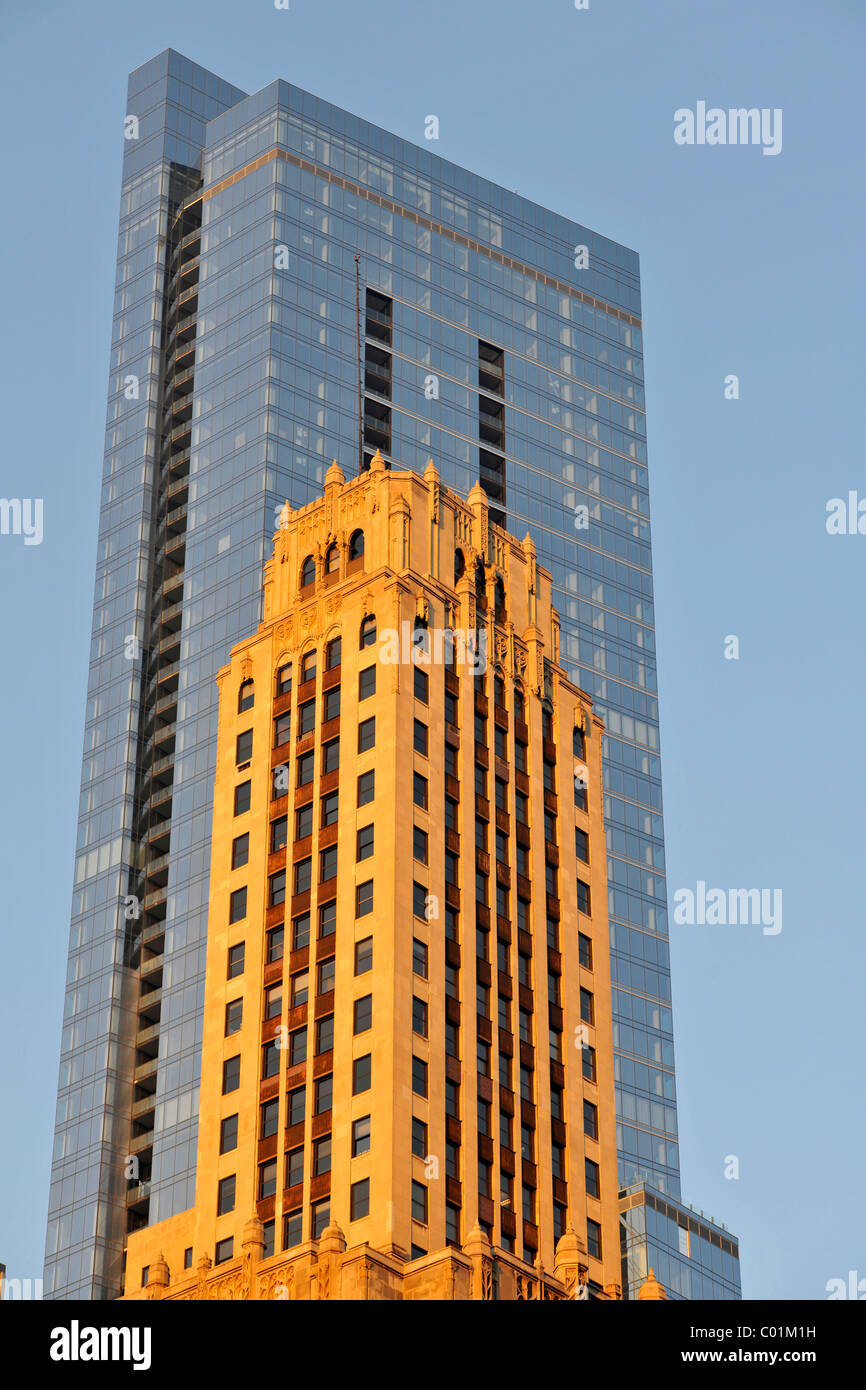 Legacy at Millennium Park Building and Pittsfield Building, Chicago, Illinois, United States of America, USA Stock Photo