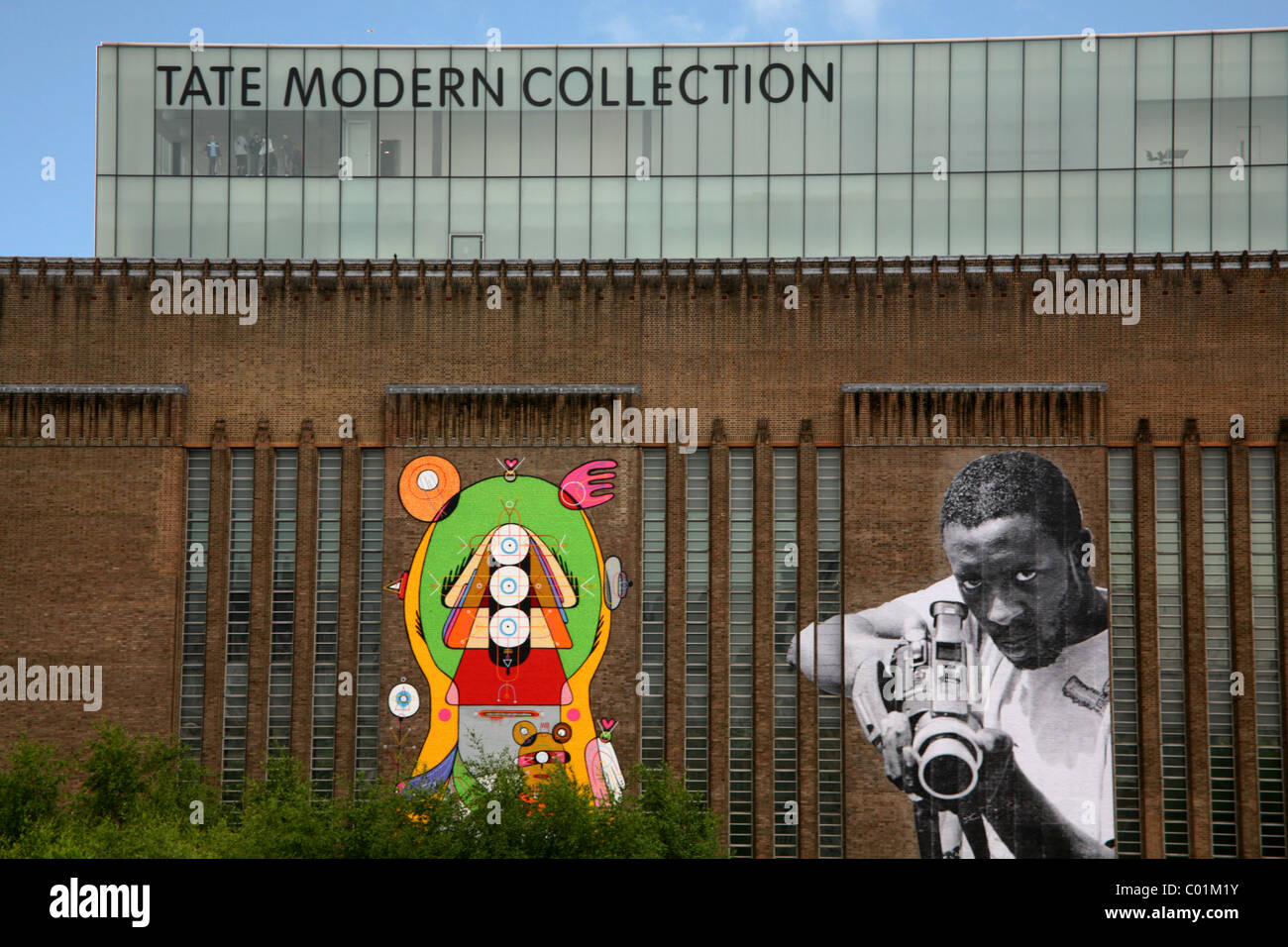 Graphic Art  on the wall of the Tate Modern Gallery, London, UK Stock Photo
