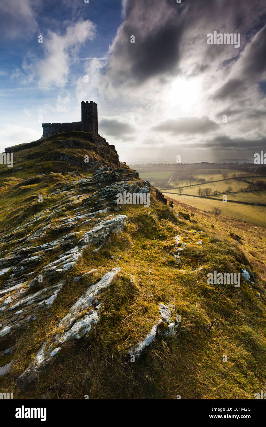 The Church of St Micheal de Rupe on Brentor, Dartmoor National Park ...