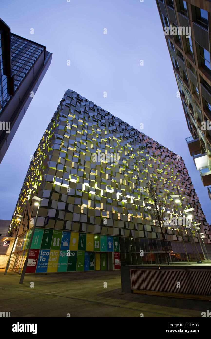 Cheese grater car park at night in Sheffield city center South