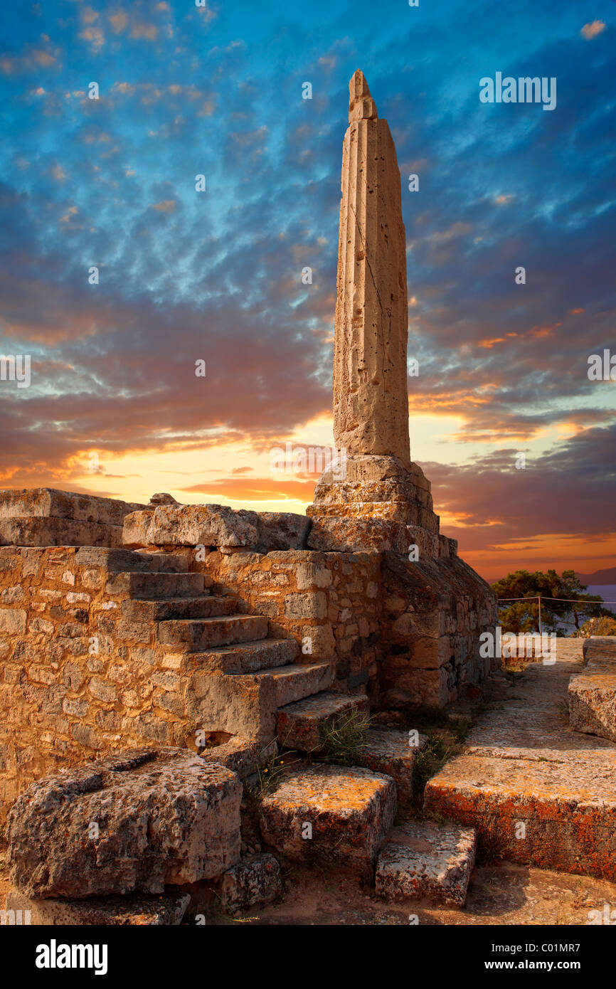 The Greek archaeological site of Ancient Aegina, Kolna, Greek Saronic Islands Stock Photo
