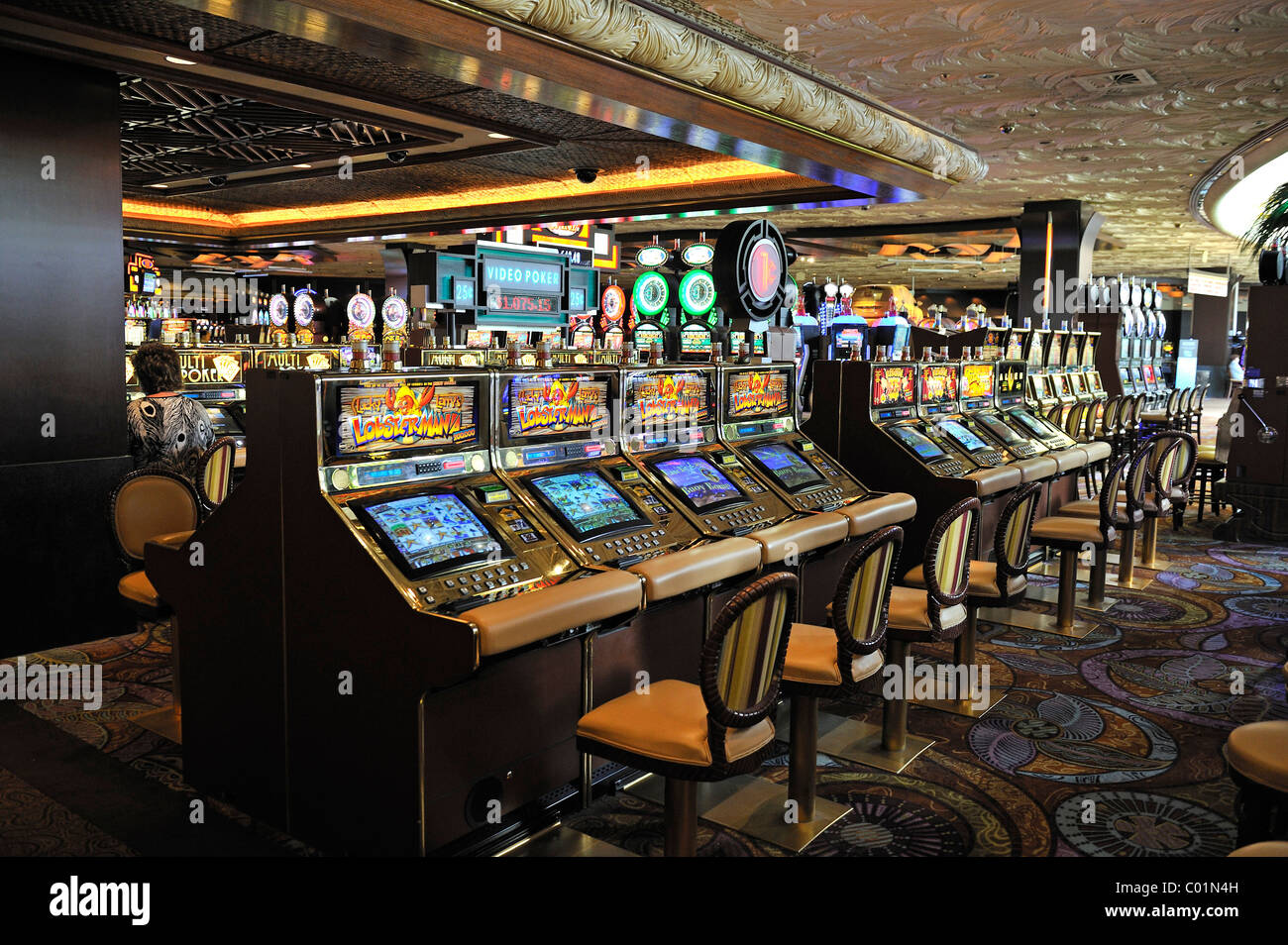 Slot machines the 5-star Mirage Hotel  Las Vegas  Nevada  USA Stock