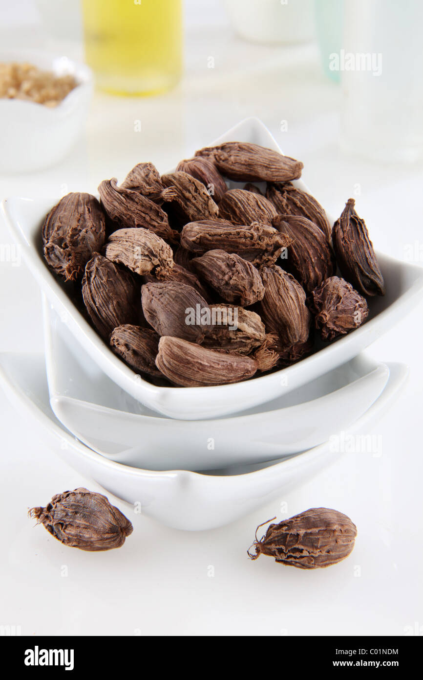 BLACK CARDAMOM PODS Stock Photo Alamy