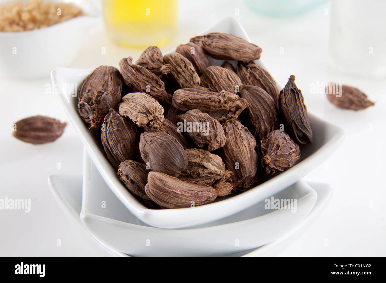 BLACK CARDAMOM PODS Stock Photo Alamy