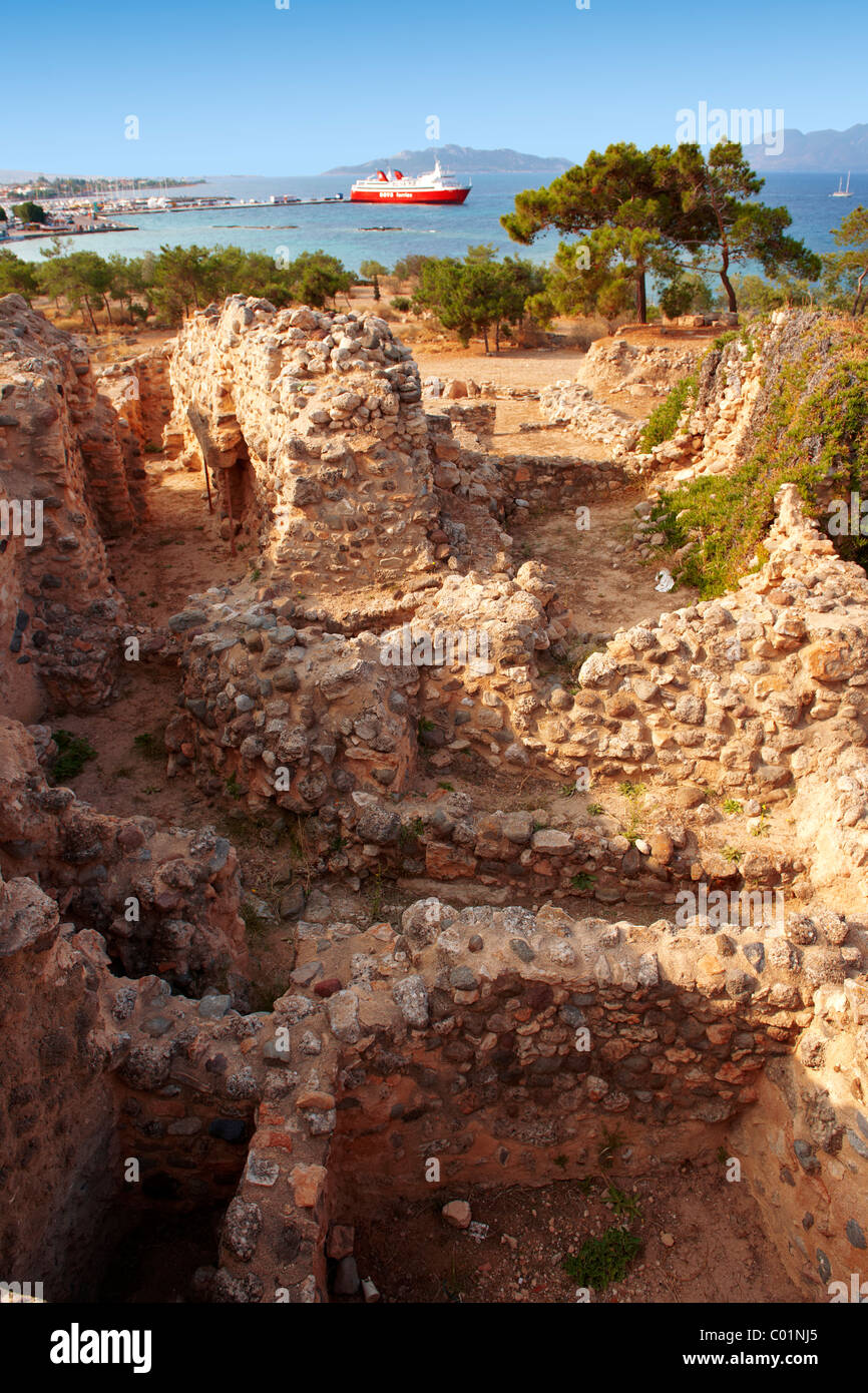 The Greek archaeological site of Ancient Aegina, Kolna, Greek Saronic Islands Stock Photo