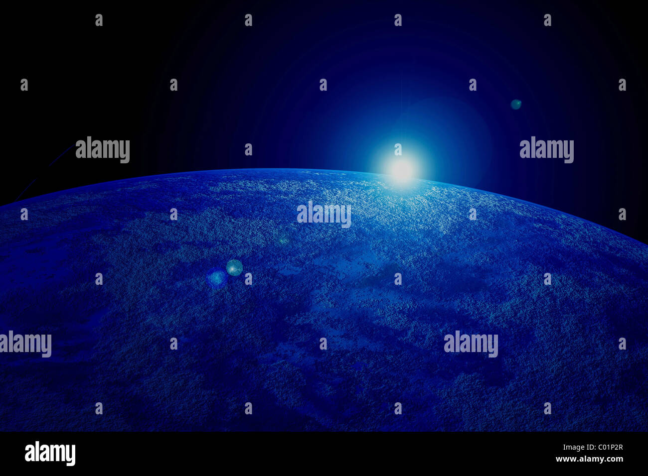 earth-with-rising-sun-stock-photo-alamy