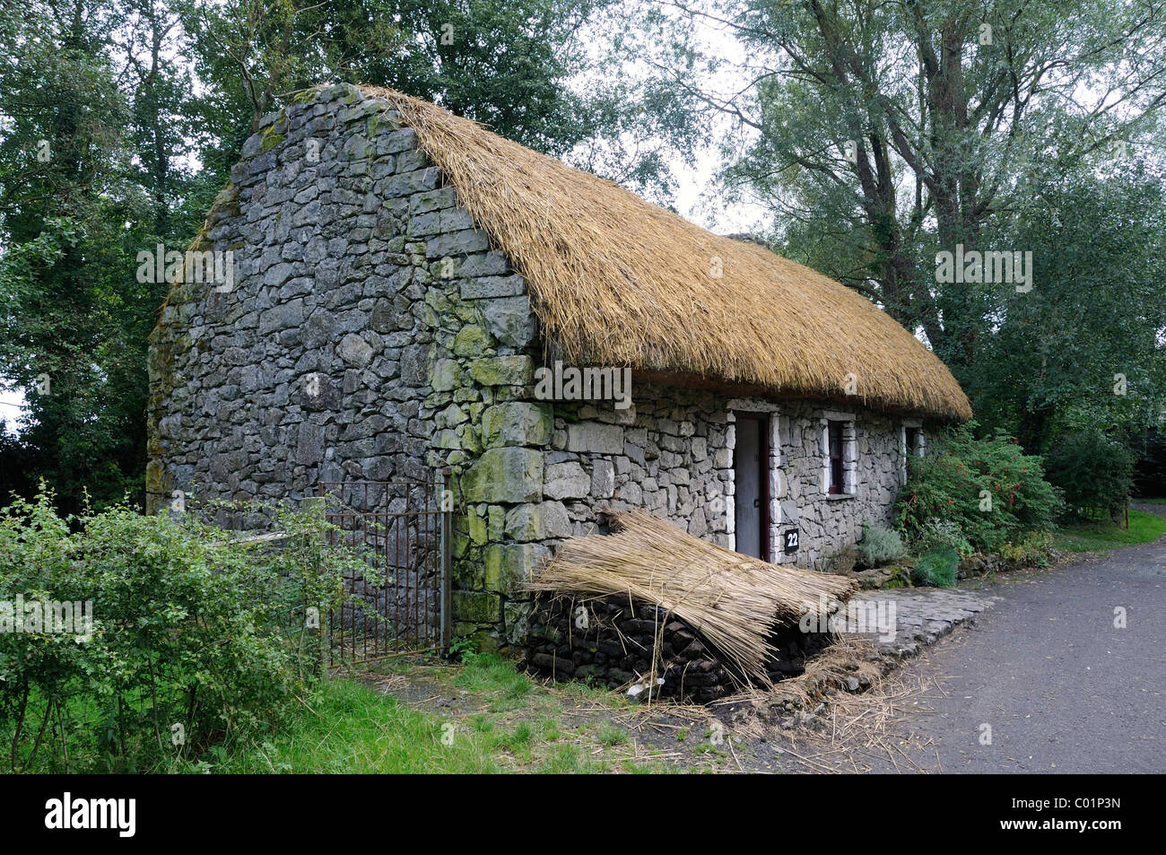 Thatched farmhouse, Bunratty Folk Park, Ennis, Shannon Region, Ireland