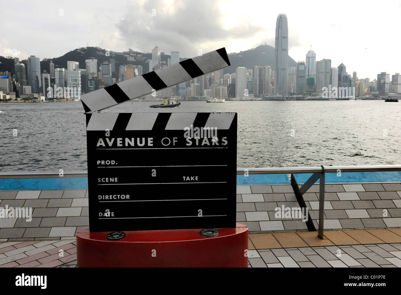 Skyline and Avenue of Stars, Hong Kong, China, Asia Stock Photo