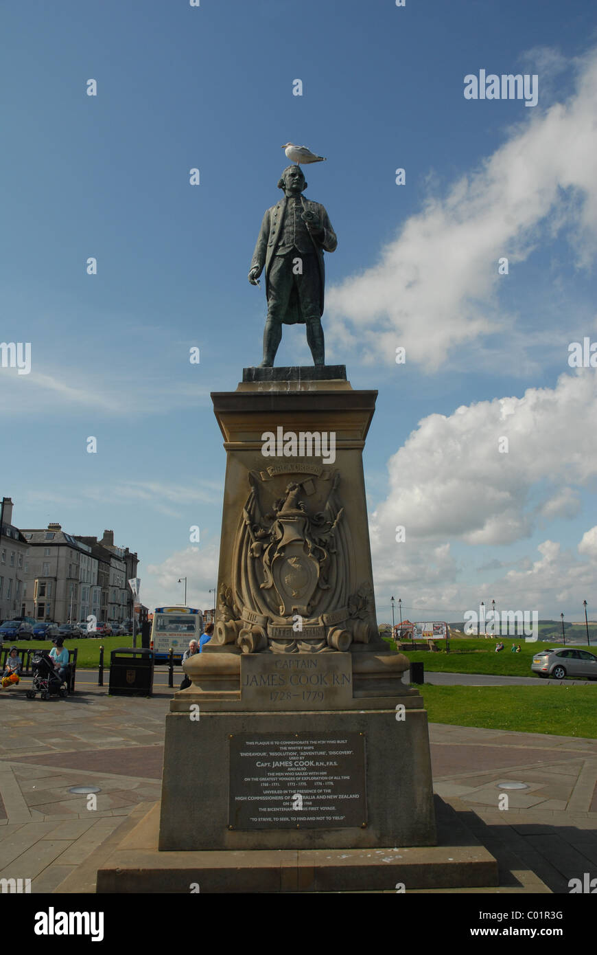 Captain Cook Monument At Whitby North Yorkshire England UK Stock Photo ...