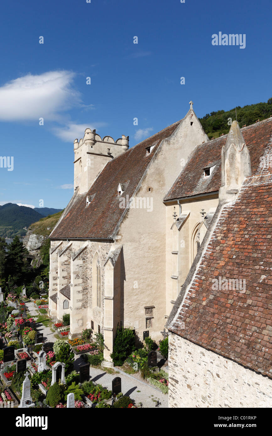 Fortified church of Saint Michael, municipality of Weissenkirchen, Wachau valley, Waldviertel region, Lower Austria, Austria Stock Photo