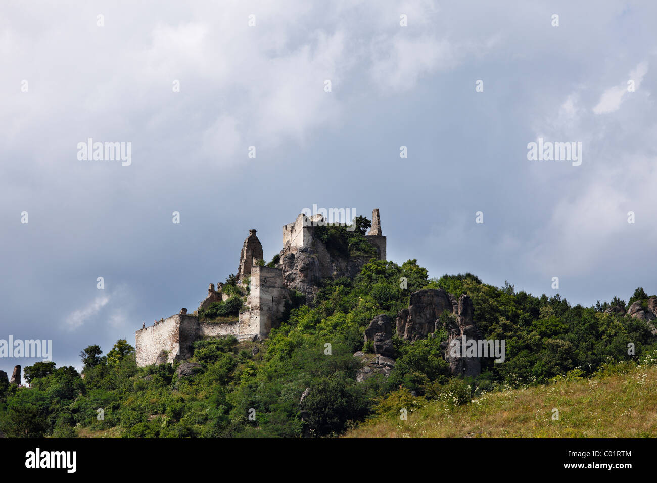 Duernstein castle ruins, Wachau valley, Waldviertel region, Lower Austria, Austria, Europe Stock Photo