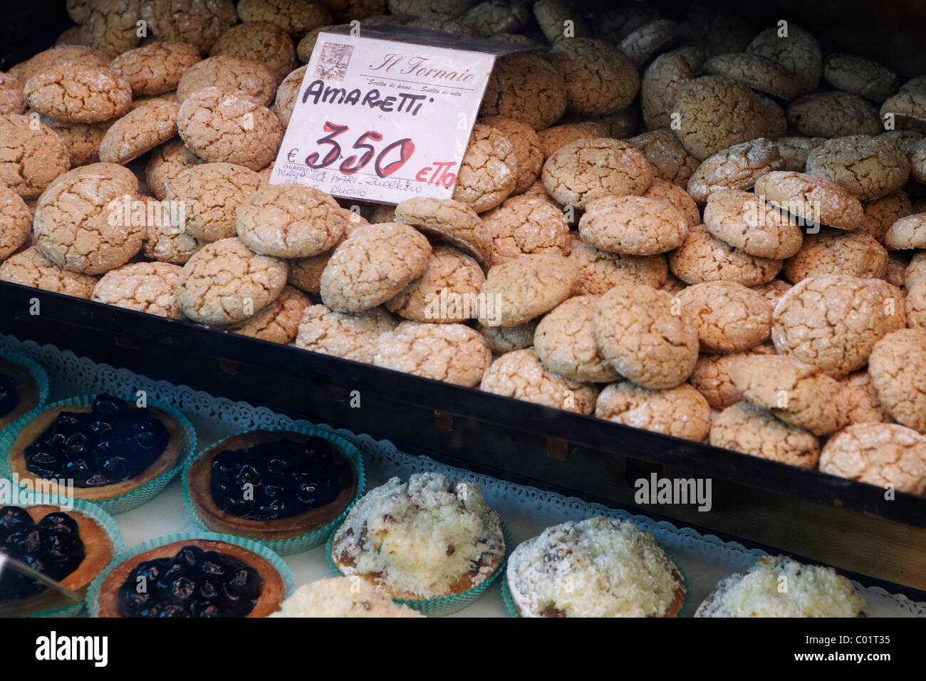 Amaretti biscuits in a bakery in Rome, Italy Stock Photo