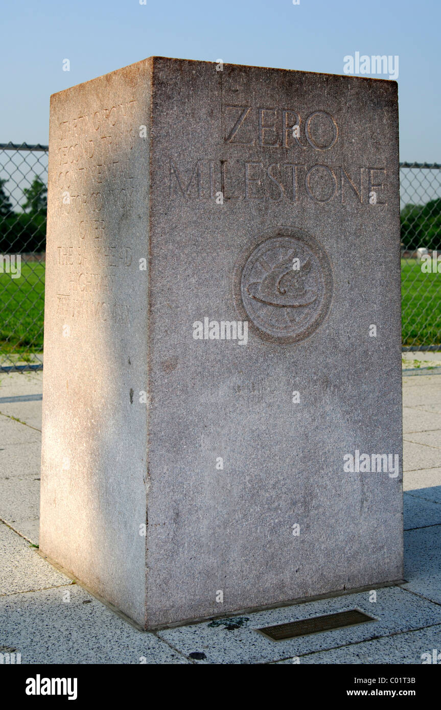 Zero milestone, milestone for the determination of distances from