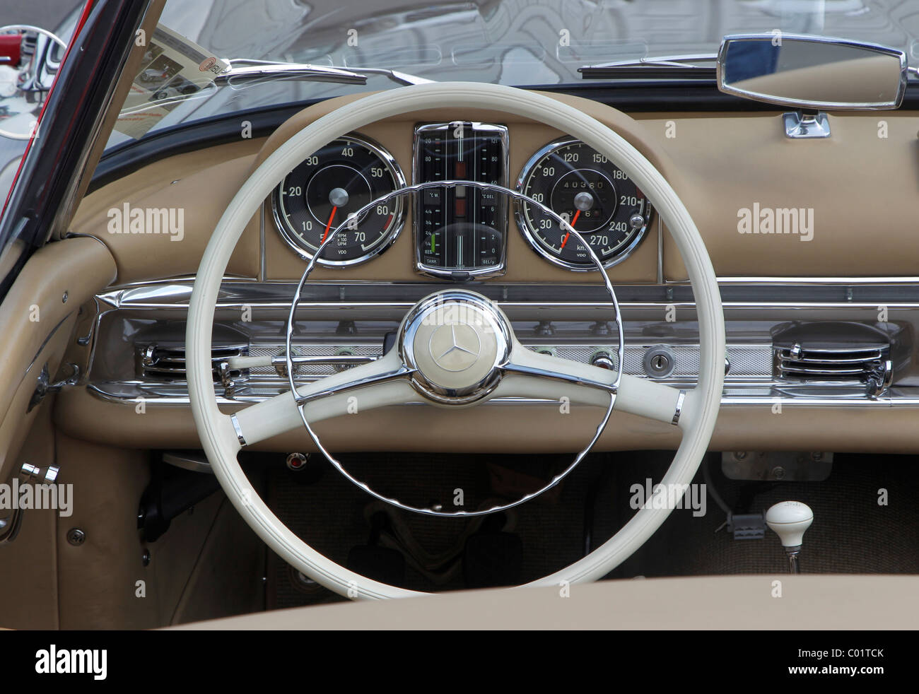 Dashboard of a Mercedes 300 SL, Oldtimer-Grand-Prix 2010 for vintage cars at the Nurburgring race track, Rhineland-Palatinate Stock Photo
