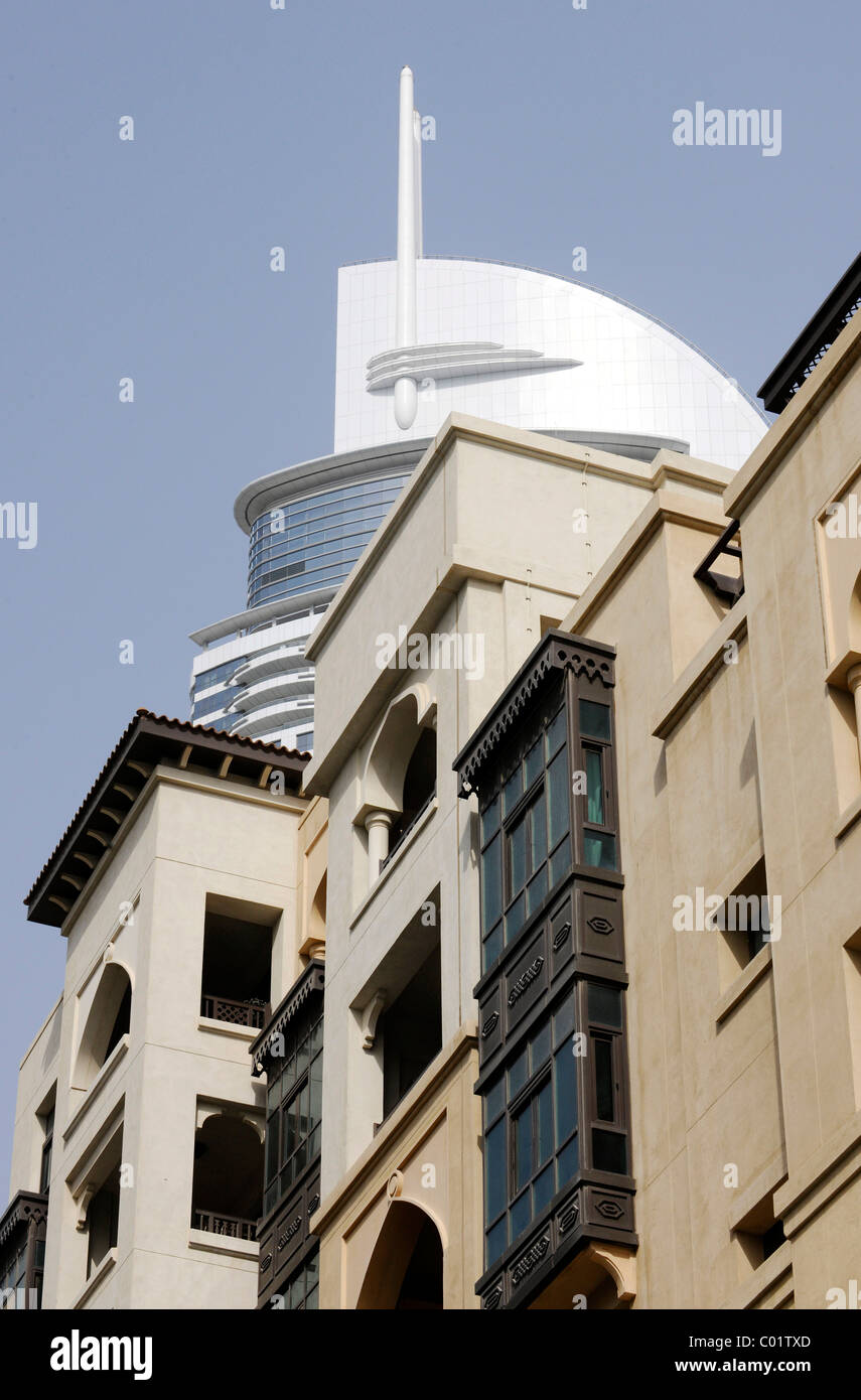 Hotel Burj al Arab surrounded by typical Arabic architecture, Dubai ...