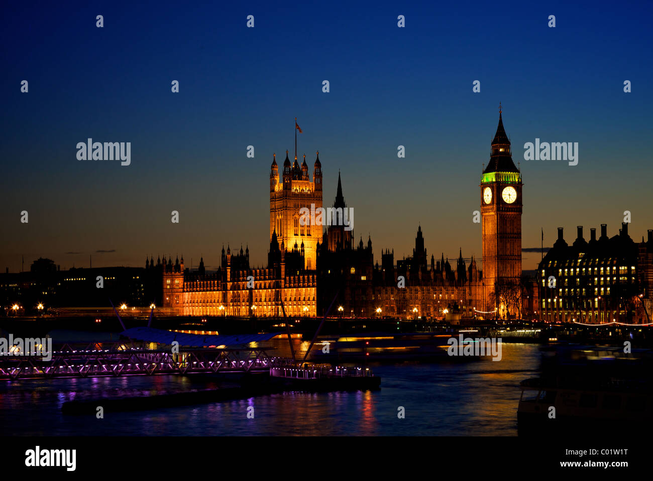 Big Ben and the houses of Parliament at twilight Stock Photo