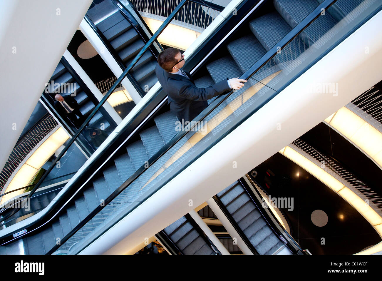 Escalators at MyZeil shopping mall, Frankfurt am Main, Hesse, Germany, Europe Stock Photo