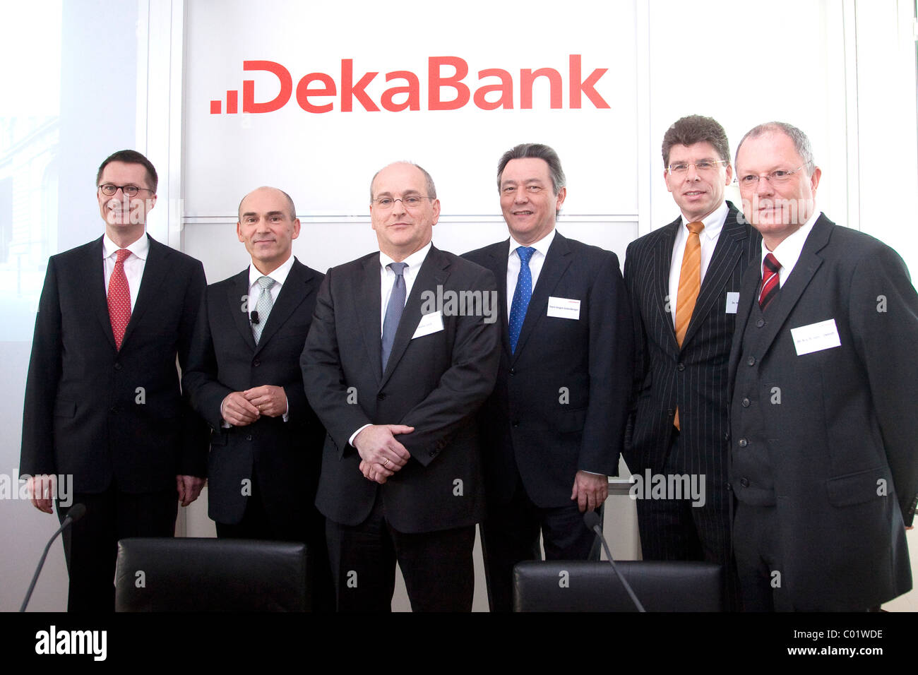 From left to right, Oliver Behrens, Franz Waas, Chairman, Walter Groll, Hans-Juergen Gutenberger, Matthias Danne, and Friedrich Stock Photo
