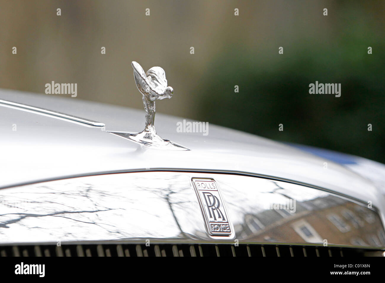 The Spirit of Ecstasy on the front of a Rolls Royce Stock Photo