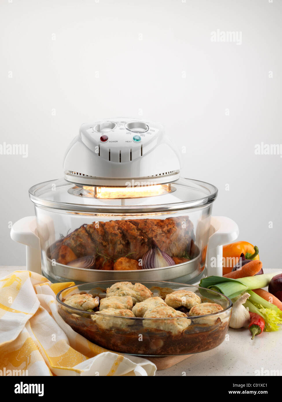 Roast lamb in a halogen oven Stock Photo