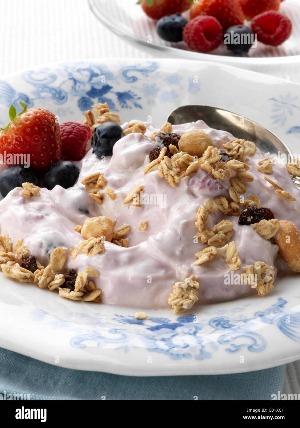 Berry yogurt Stock Photo