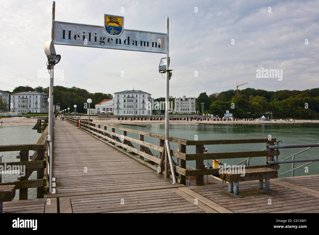 Grand Hotel Heiligendamm, pier, Heiligendamm, Mecklenburg-Western Pomerania, Baltic Sea, Germany, Europe Stock Photo