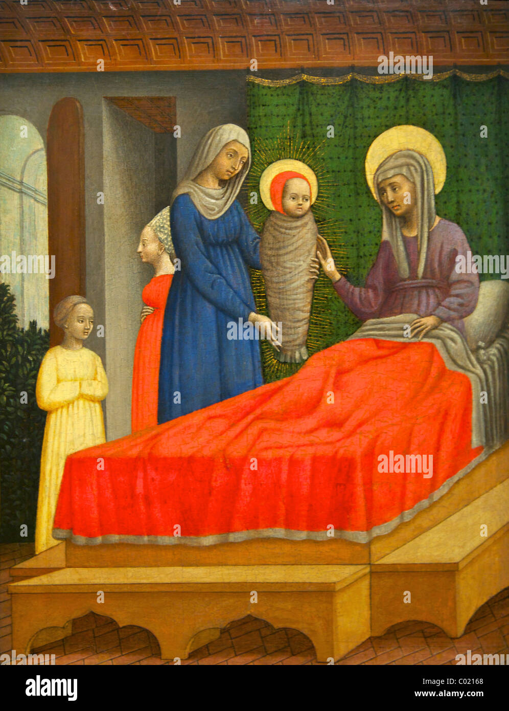 Birth of St Augustine, by Antonio Vivarini, circa 1440, Courtauld Gallery, Somerset House, London, England, UK, Unted Kingdom, Stock Photo