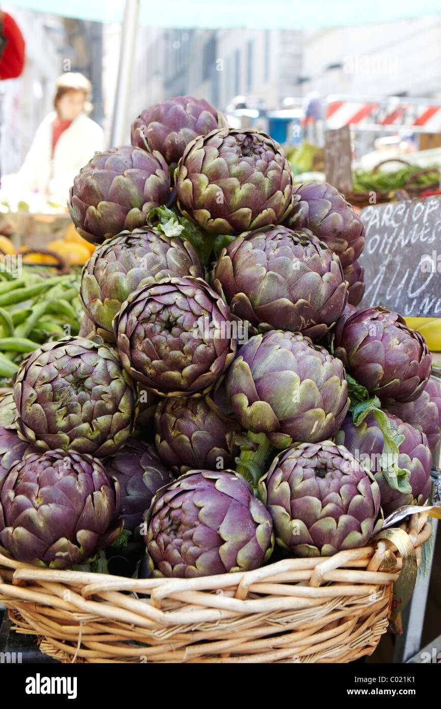 Artichokes in a market in Rome, Italy Stock Photo Alamy
