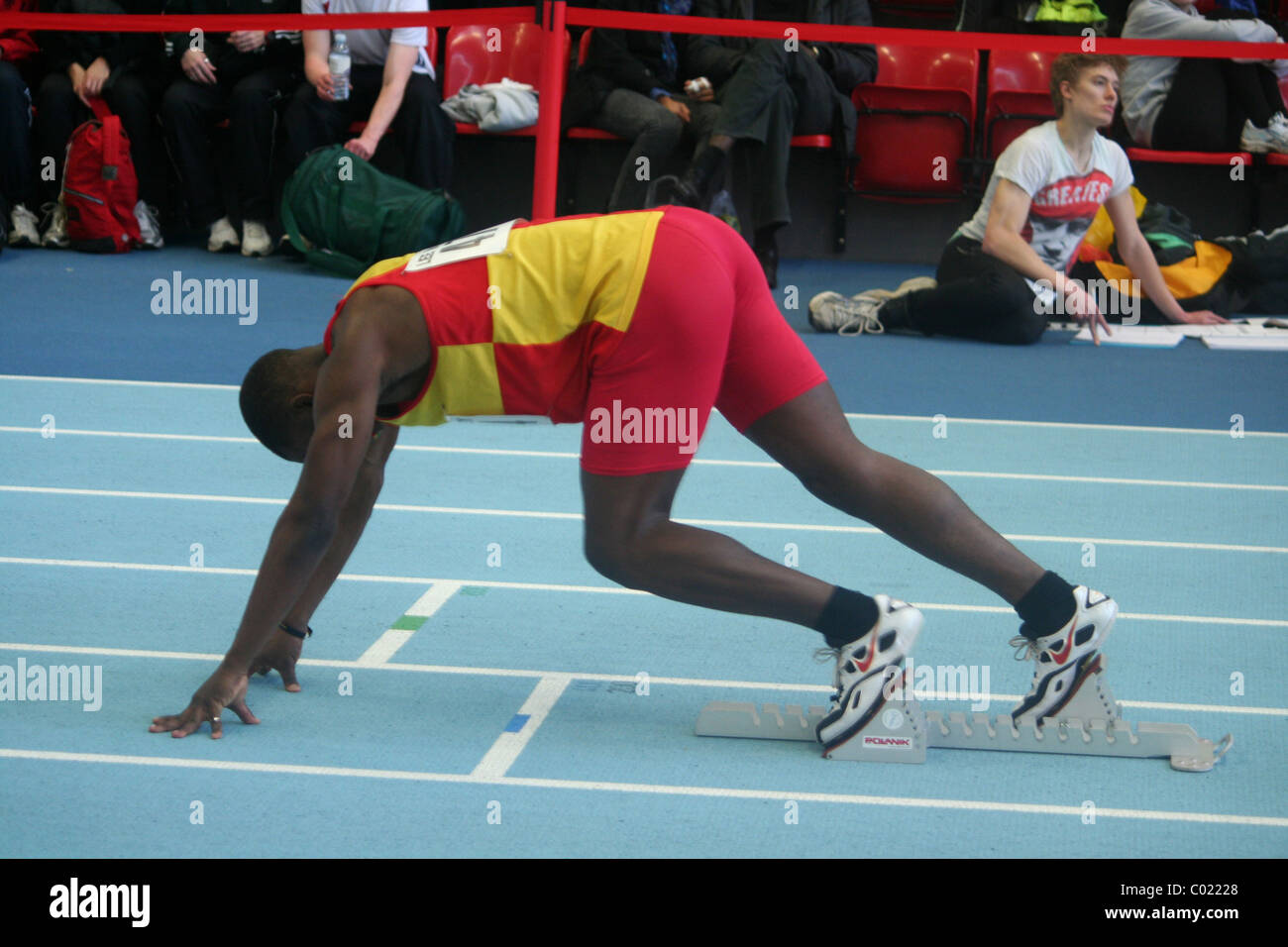 Sprinter before Track Race at London Indoor Games Stock Photo Alamy
