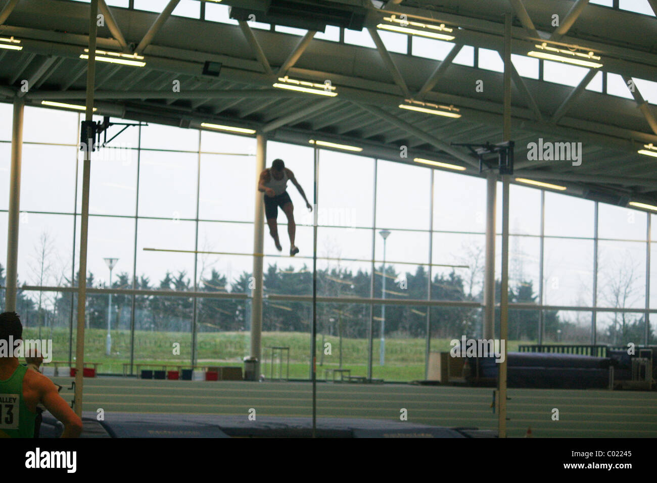High Jumper Over the Bars during the High Jump Stock Photo Alamy