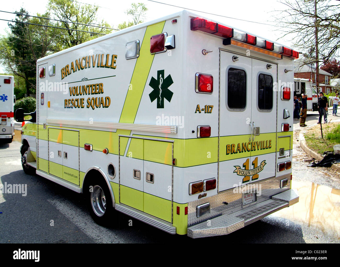 Branchville Vol Fire Dept ambulance Stock Photo
