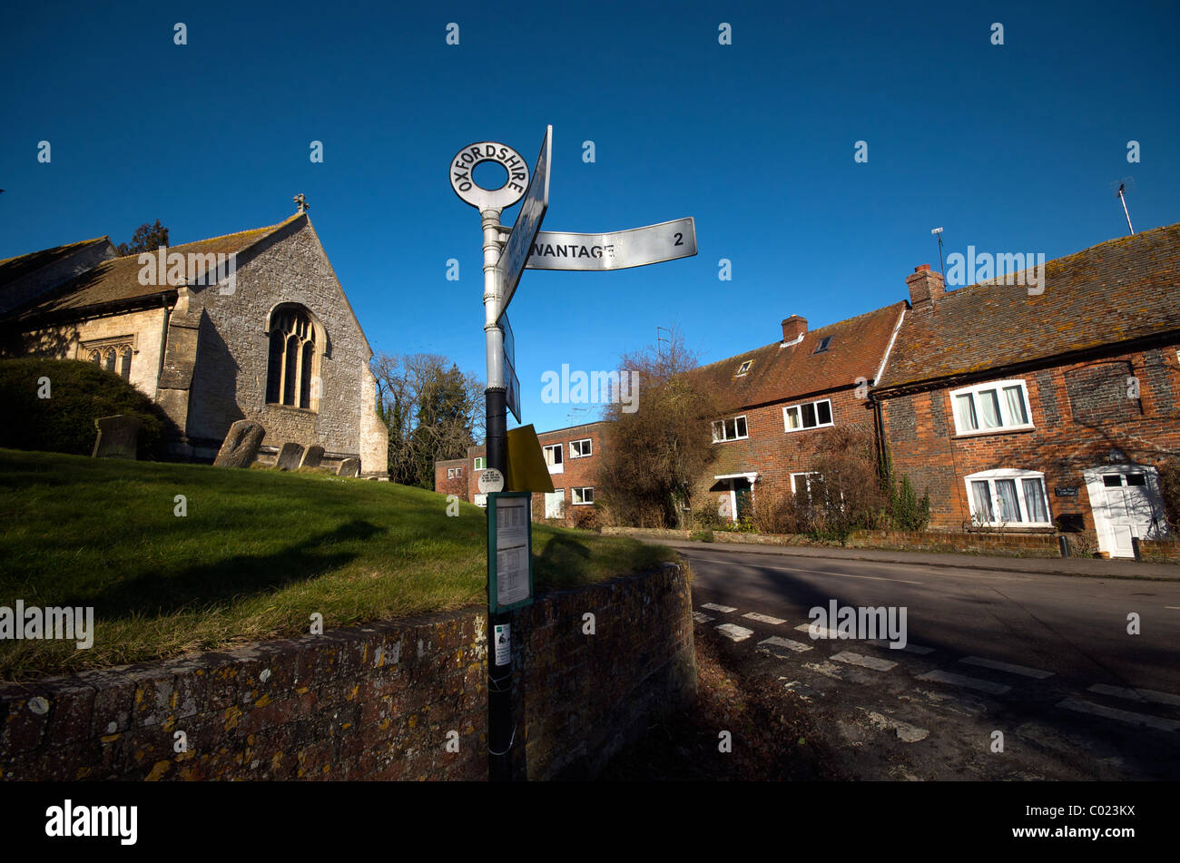 Wantage Sign Letcombe Regis Parish Church Wantage Oxfordshire England UK Road Sign ...