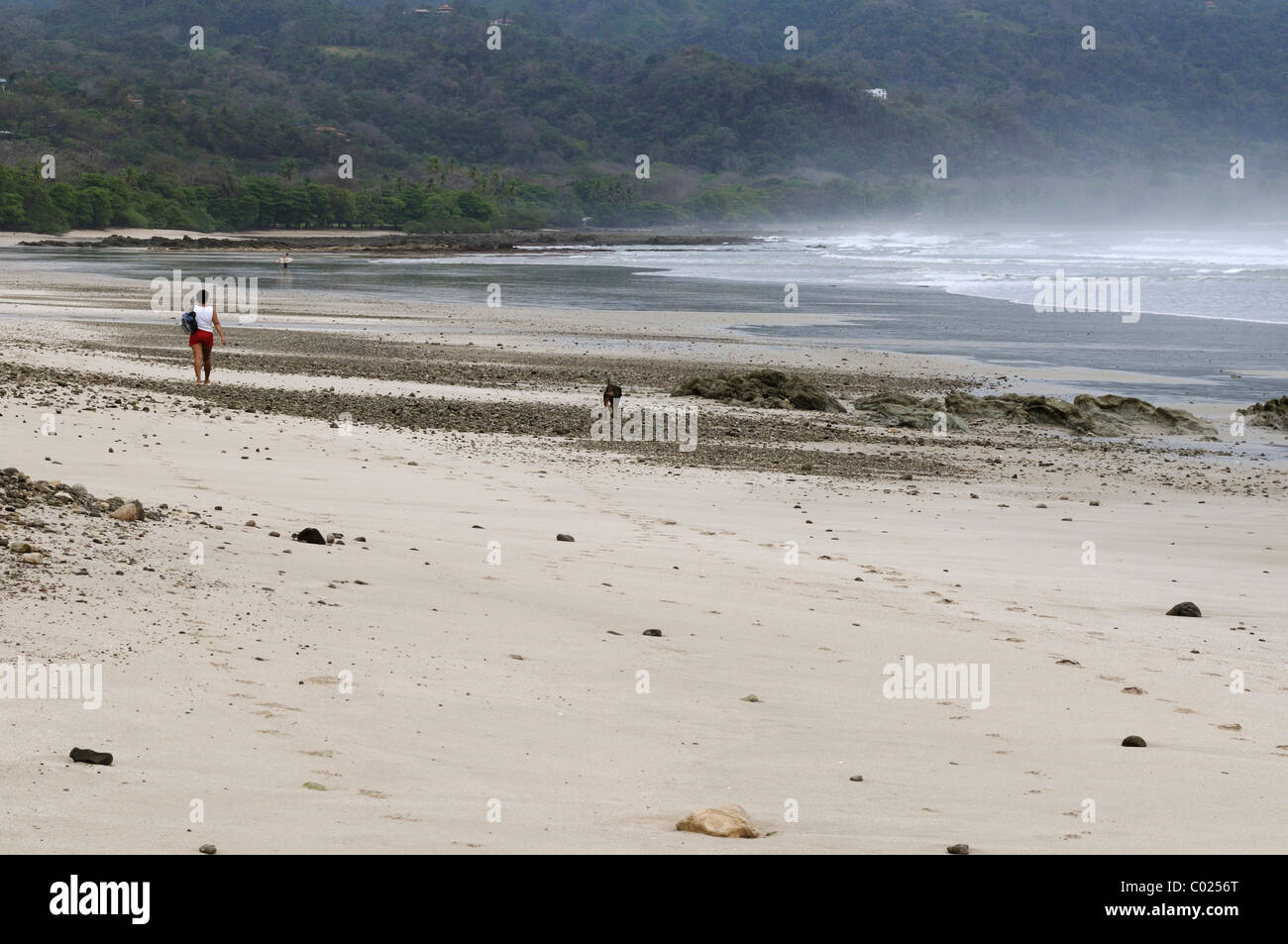 Beach by The Pacific, Mal Pais Costa Rica Stock Photo
