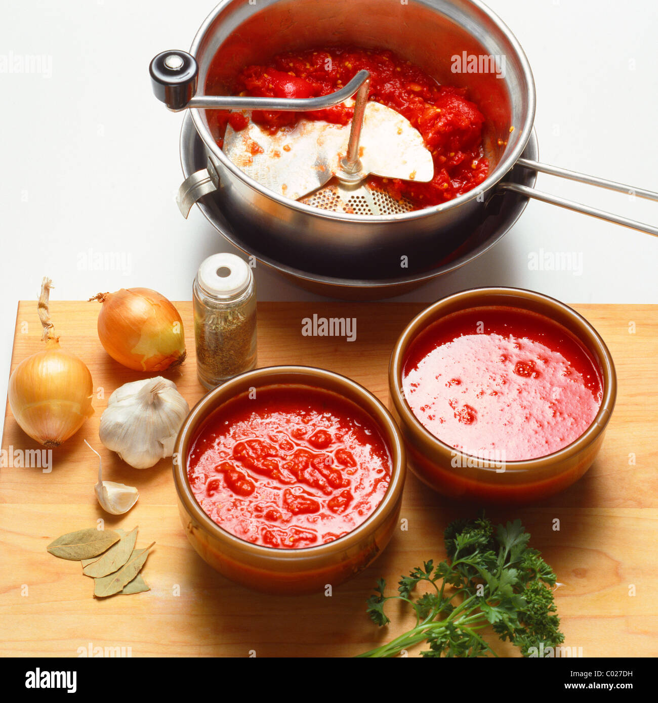 making Marinara tomato sauce Stock Photo Alamy