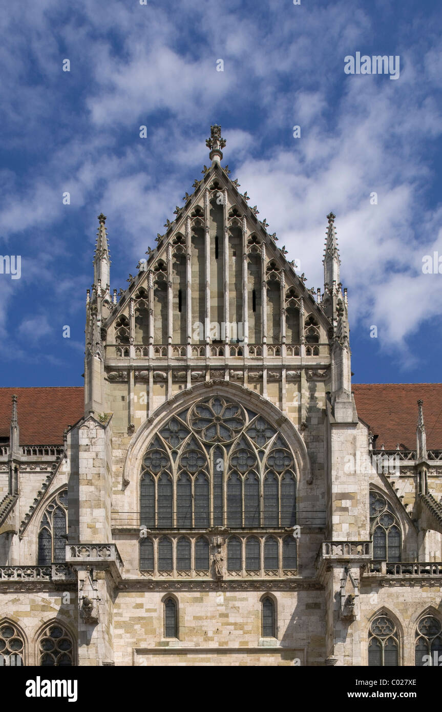 South transept of Regensburg Cathedral of St. Peter, Gothic, old town, Unesco World Heritage Site, Regensburg, Upper Palatinate Stock Photo