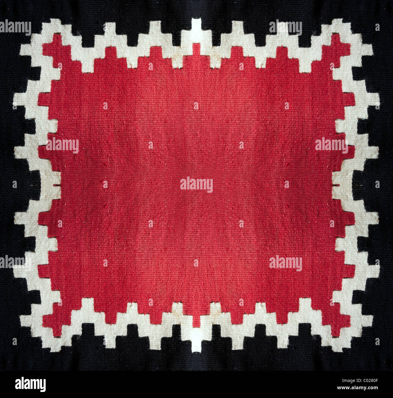 Squared texture pattern, old Serbian blanket material in red and black