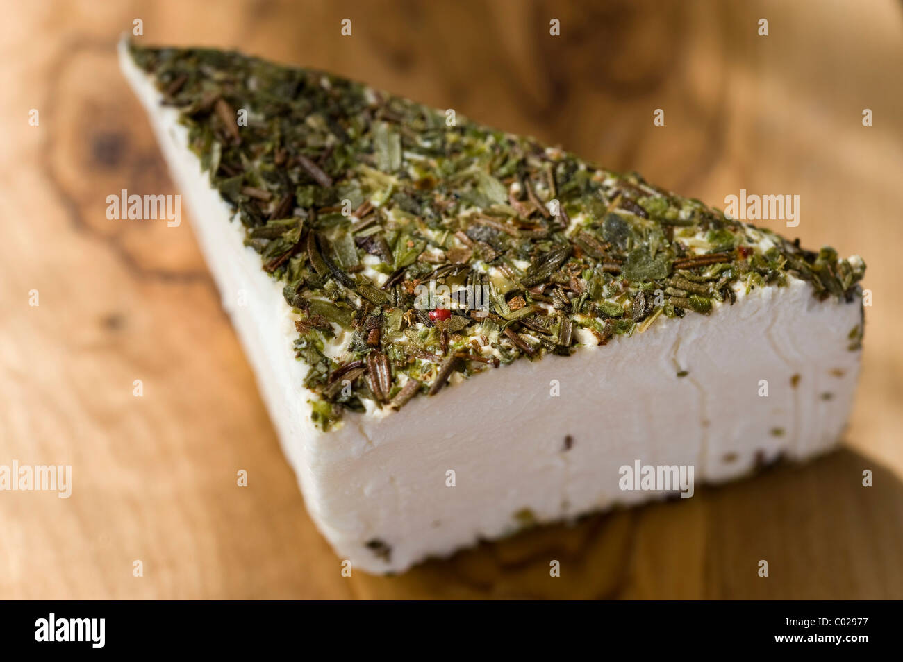 French goat cheese coated with Provencal herbs Stock Photo Alamy