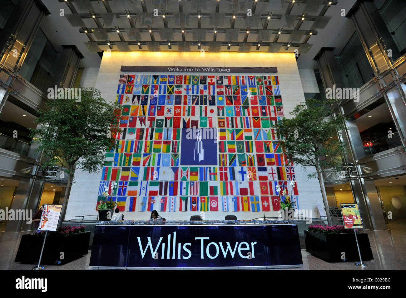 Interior view, entrance area of the Willis Tower, formerly named Sears