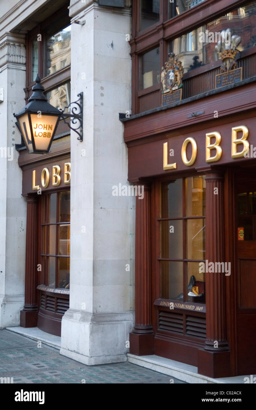 John Lobb boot and shoe shop. St James Street London W1. Stock Photo