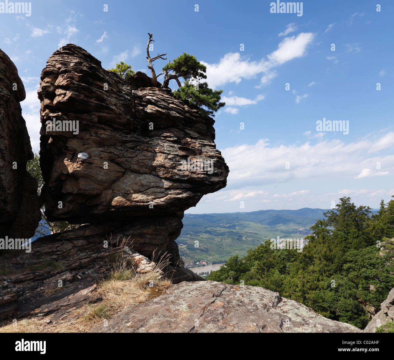 Hoher Stein Mountain, Muehlberg, Dunkelsteinerwald, Wachau, Mostviertel, Lower Austria, Austria, Europe Stock Photo