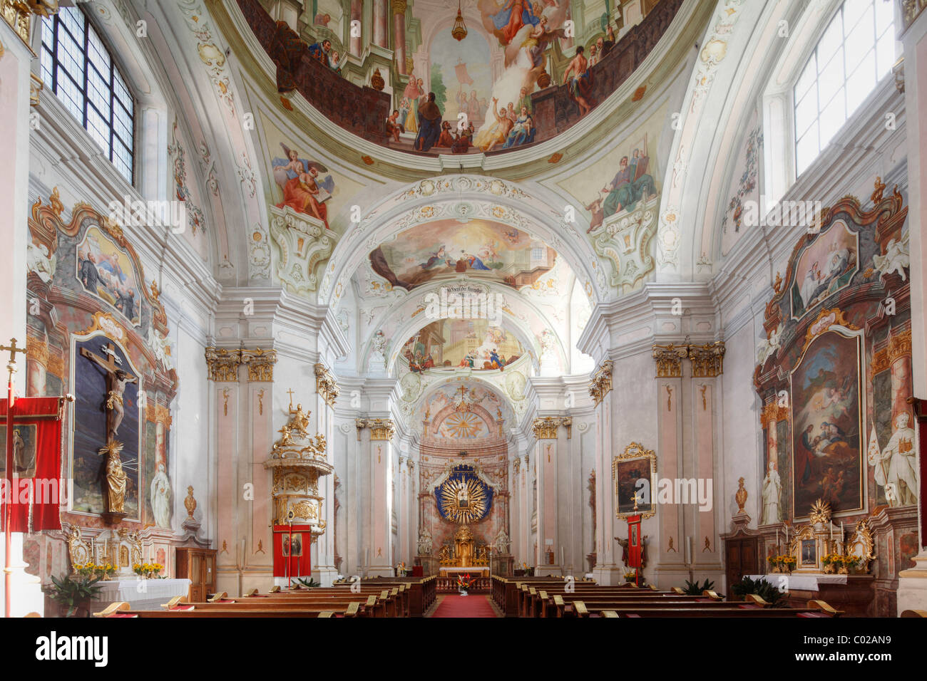 Maria Langegg pilgrimage church, Dunkelsteinerwald, Wachau, Mostviertel region, Lower Austria, Austria, Europe Stock Photo