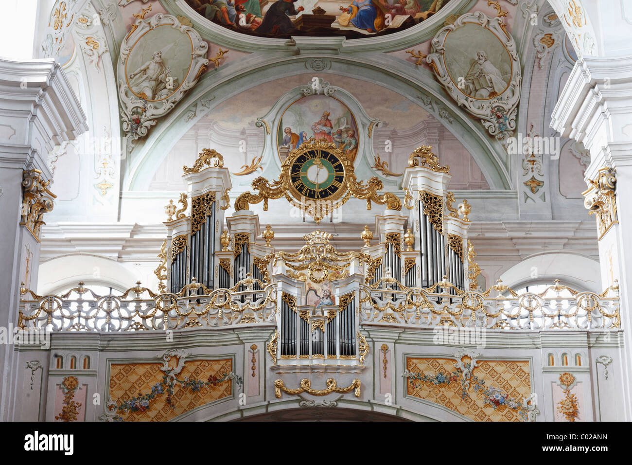 Organ, Maria Langegg pilgrimage church, Dunkelsteinerwald, Wachau, Mostviertel region, Lower Austria, Austria, Europe Stock Photo