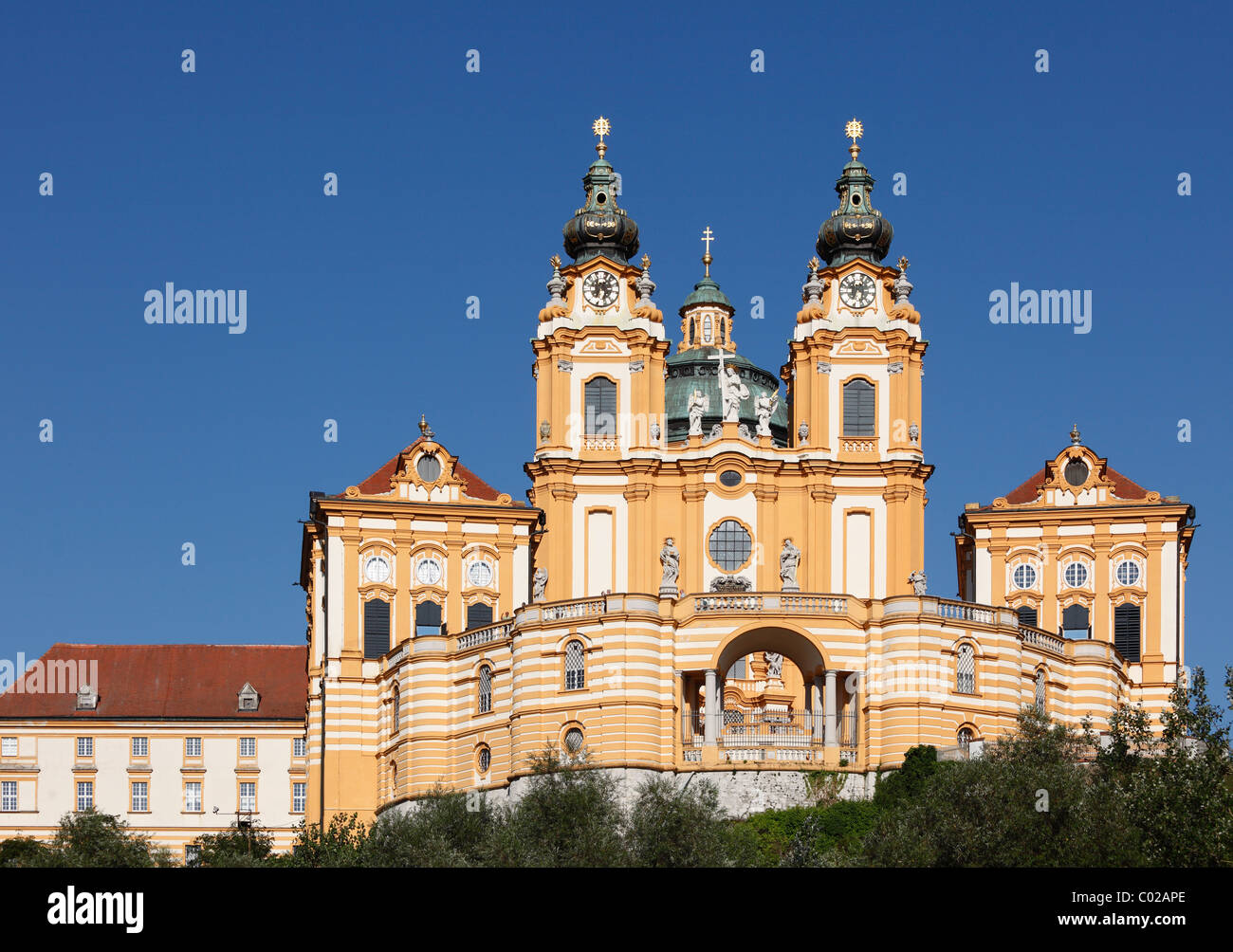 Melk Abbey or Stift Melk, Wachau, Mostviertel quarter, Lower Austria, Austria, Europe Stock Photo