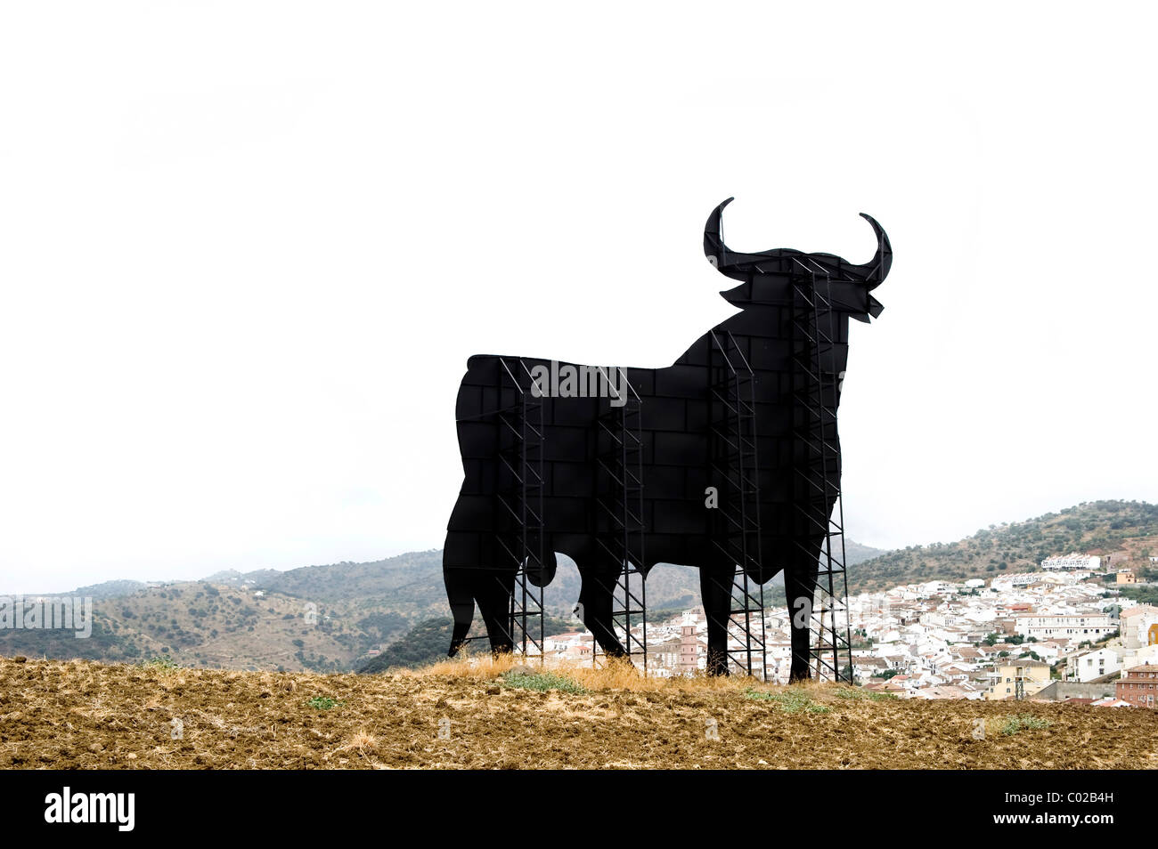 Osborne bull near Antequera, Andalusia, Spain, Europe Stock Photo