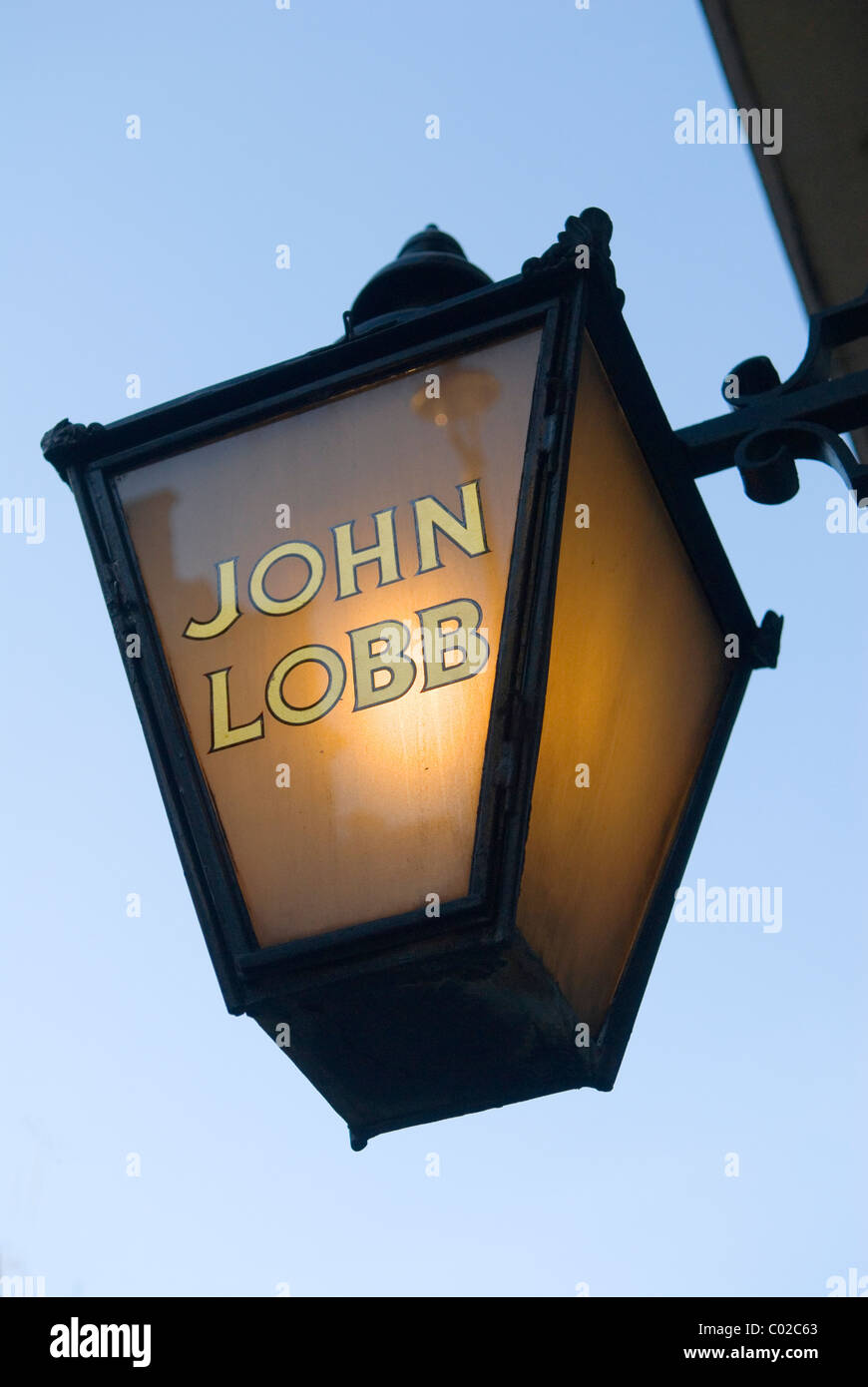 John Lobb, boot and shoe shop sign. St James Street London W1. Stock Photo