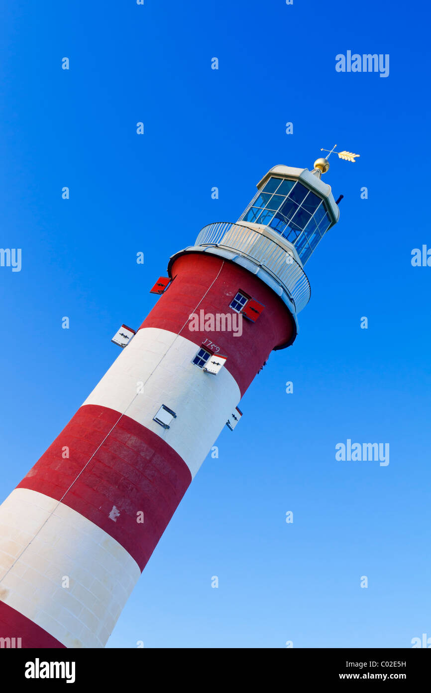 Smeaton's Tower the upper part of the Eddystone lighthouse moved to Plymouth Hoe in Devon