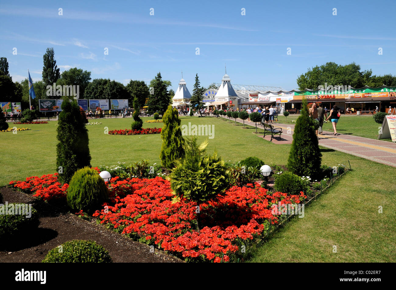 Park at the beach promenade, Miedzyzdroje, Poland, Europe Stock Photo