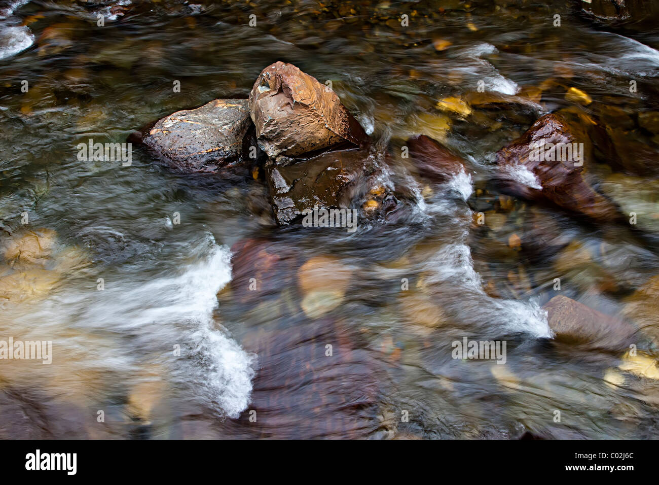 Fast flowing mountain stream Andorra Stock Photo