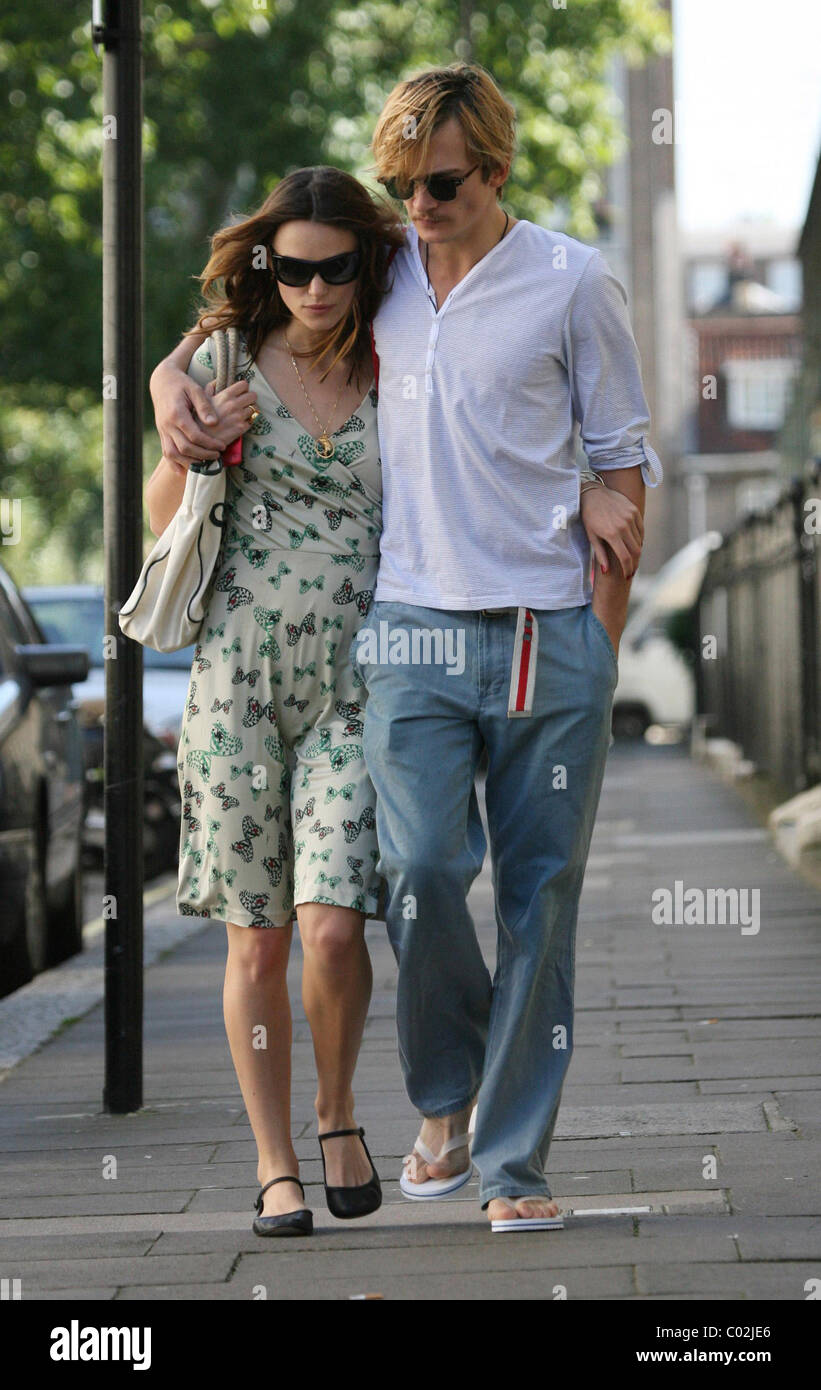 Keira Knightley and boyfriend Rupert Friend leaving her house London