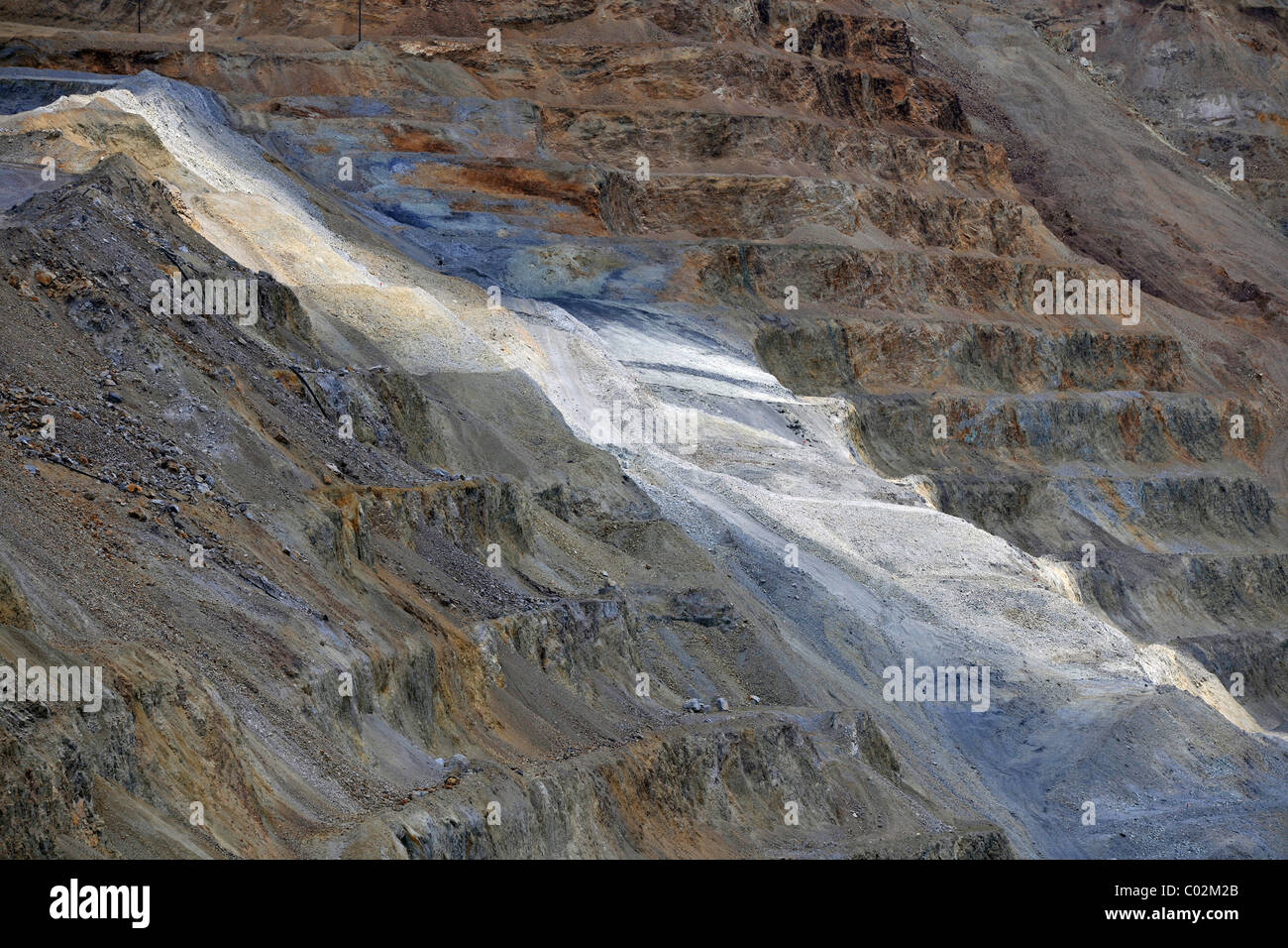 Copper deposits, Bingham Canyon Mine or Kennecott Copper Mine, largest man-made open pit on earth, Oquirrh Mountains Stock Photo